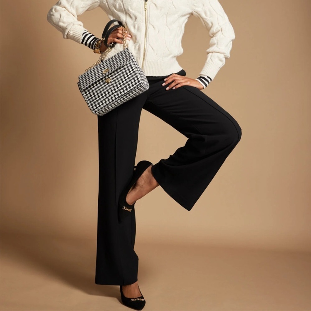 Talbots New Heritage Classic Black Straight Leg Wide Dress Pant Women’s 12 NWT